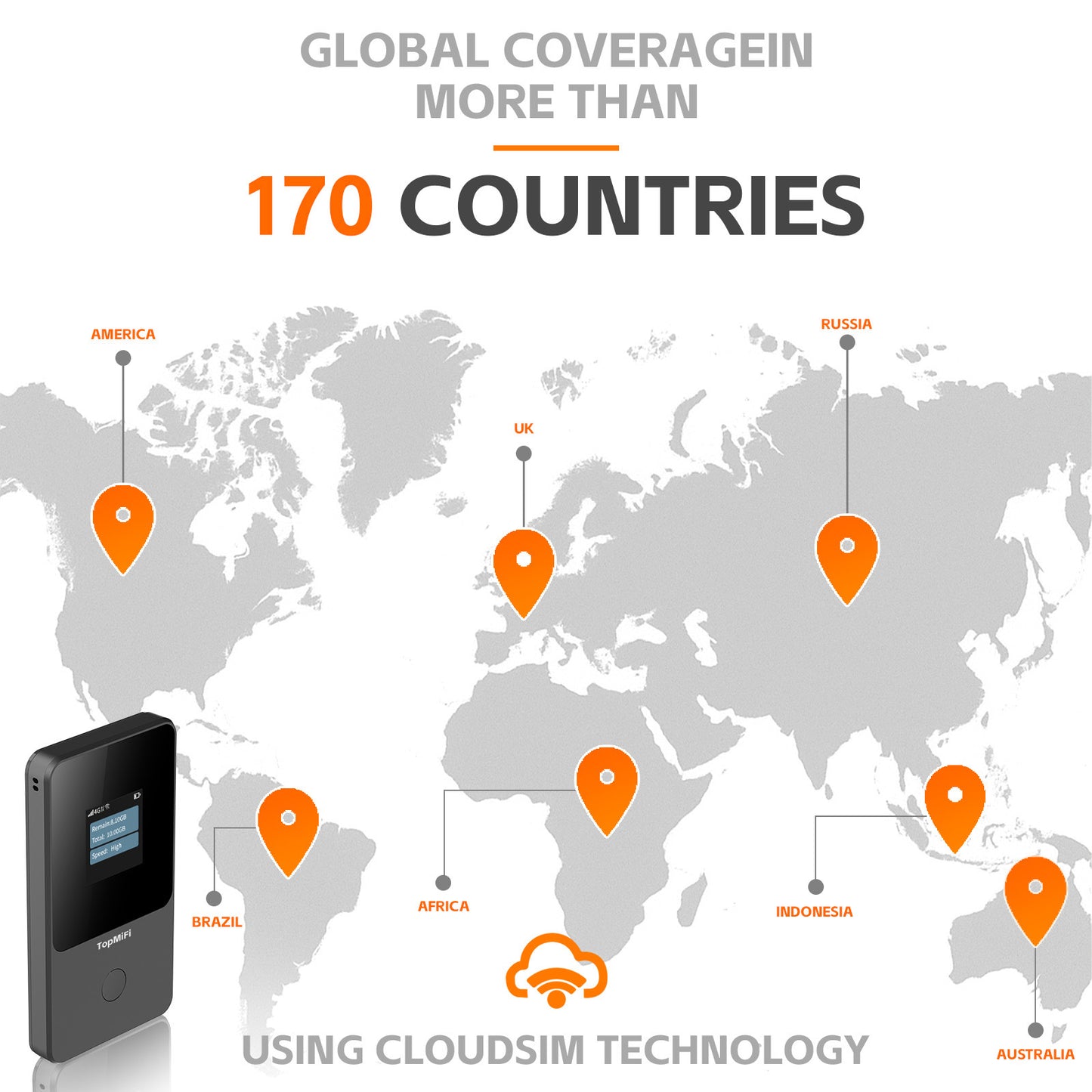 Portable WiFi Hotspot for Travel No SIM Needed No Contract