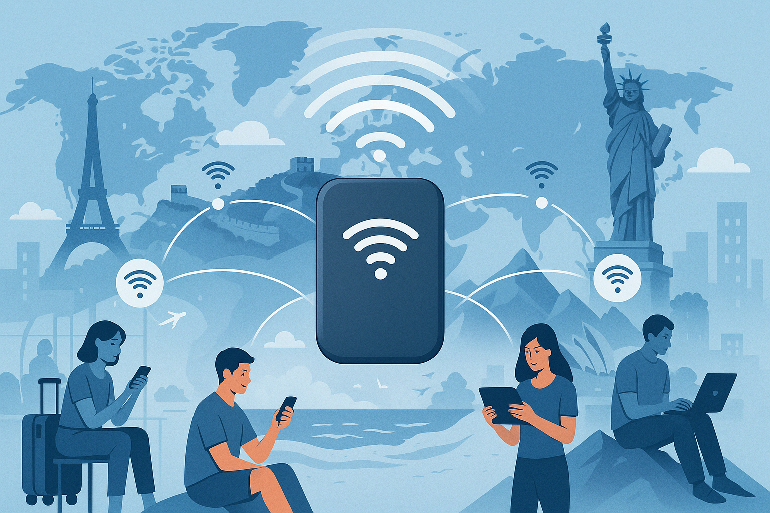 随身WiFi产品，用户使用该产品，无论在世界的任何角落都可以连接到互联网